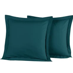 Sensei Maison Lot de 2 taies d'oreiller en percale de coton Petrol 65x65 cm SOFT PERCALE Best