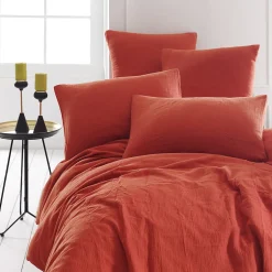 Sensei Maison Lot de 2 taies d'oreiller en gaze de coton Terracota 65x65 cm LOFT