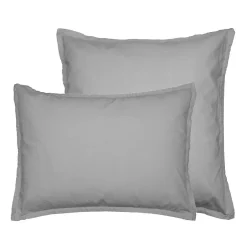 Sensei Maison Lot de 2 taies d'oreiller en flanelle de coton Gris Perle 50x70 cm KLAPPEN