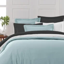 Sensei Maison Lot de 2 taies d'oreiller en percale de coton Bleu Arctic 50x70 cm SOFT PERCALE