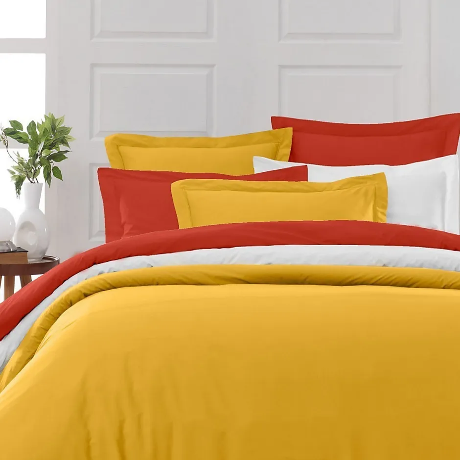 Sensei Maison Lot de 2 taies d'oreiller en percale de coton Terracota 50x70 cm SOFT PERCALE
