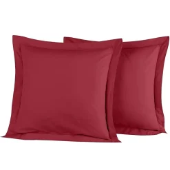 Sensei Maison Lot de 2 taies d'oreiller en percale de coton Cardinal 65x65 cm SOFT PERCALE Best