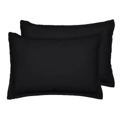 Sensei Maison Lot de 2 taies d'oreiller en flanelle de coton Anthracite 50x70 cm KLAPPEN