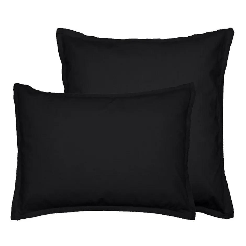 Sensei Maison Lot de 2 taies d'oreiller en flanelle de coton Anthracite 50x70 cm KLAPPEN