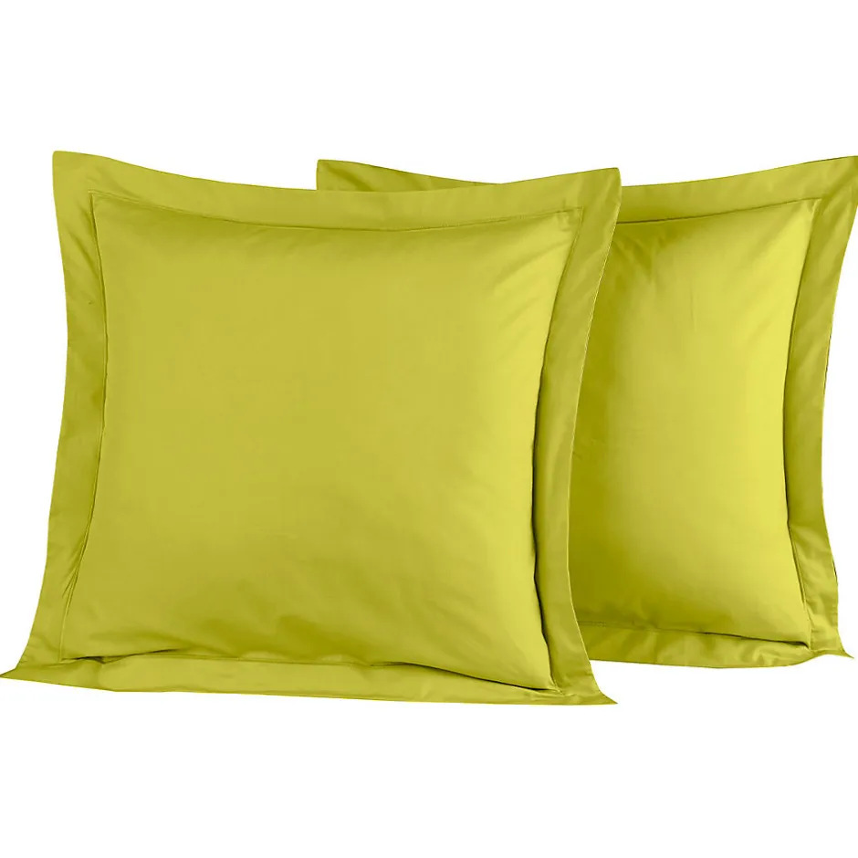 Sensei Maison Lot de 2 taies d'oreiller en percale de coton Citronelle 65x65 cm SOFT PERCALE