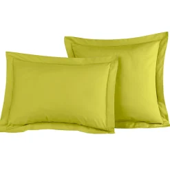 Sensei Maison Lot de 2 taies d'oreiller en percale de coton Citronelle 65x65 cm SOFT PERCALE