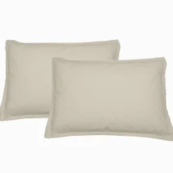 Sensei Maison Lot de 2 taies d'oreiller en flanelle de coton Ficelle 50x70 cm KLAPPEN