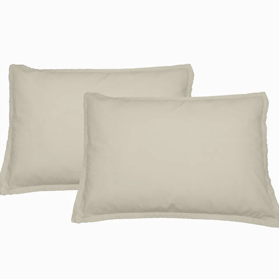 Sensei Maison Lot de 2 taies d'oreiller en flanelle de coton Ficelle 50x70 cm KLAPPEN