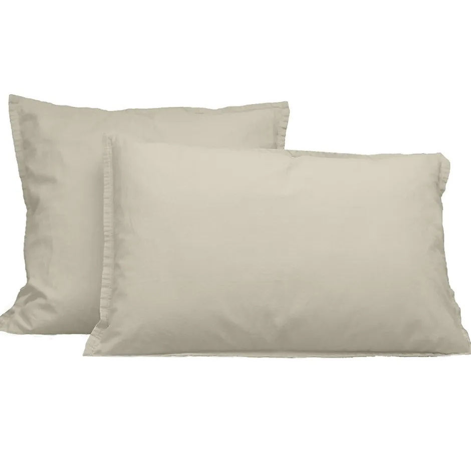 Sensei Maison Lot de 2 taies d'oreiller en flanelle de coton Ficelle 50x70 cm KLAPPEN
