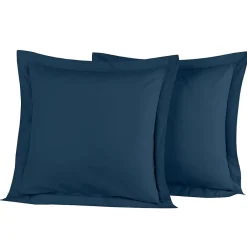 Sensei Maison Lot de 2 taies d'oreiller en percale de coton Indigo 65x65 cm SOFT PERCALE Online
