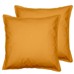 Sensei Maison Lot de 2 taies d'oreiller en flanelle de coton Caramel 65x65 cm KLAPPEN Discount