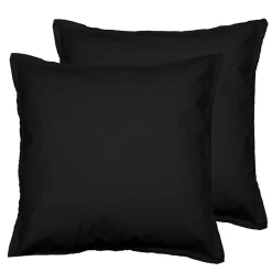 Sensei Maison Lot de 2 taies d'oreiller en flanelle de coton Anthracite 65x65 cm KLAPPEN