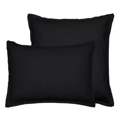 Sensei Maison Lot de 2 taies d'oreiller en flanelle de coton Anthracite 65x65 cm KLAPPEN