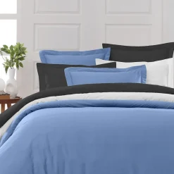 Sensei Maison Lot de 2 taies d'oreiller en percale de coton Cobalt 50x70 cm SOFT PERCALE