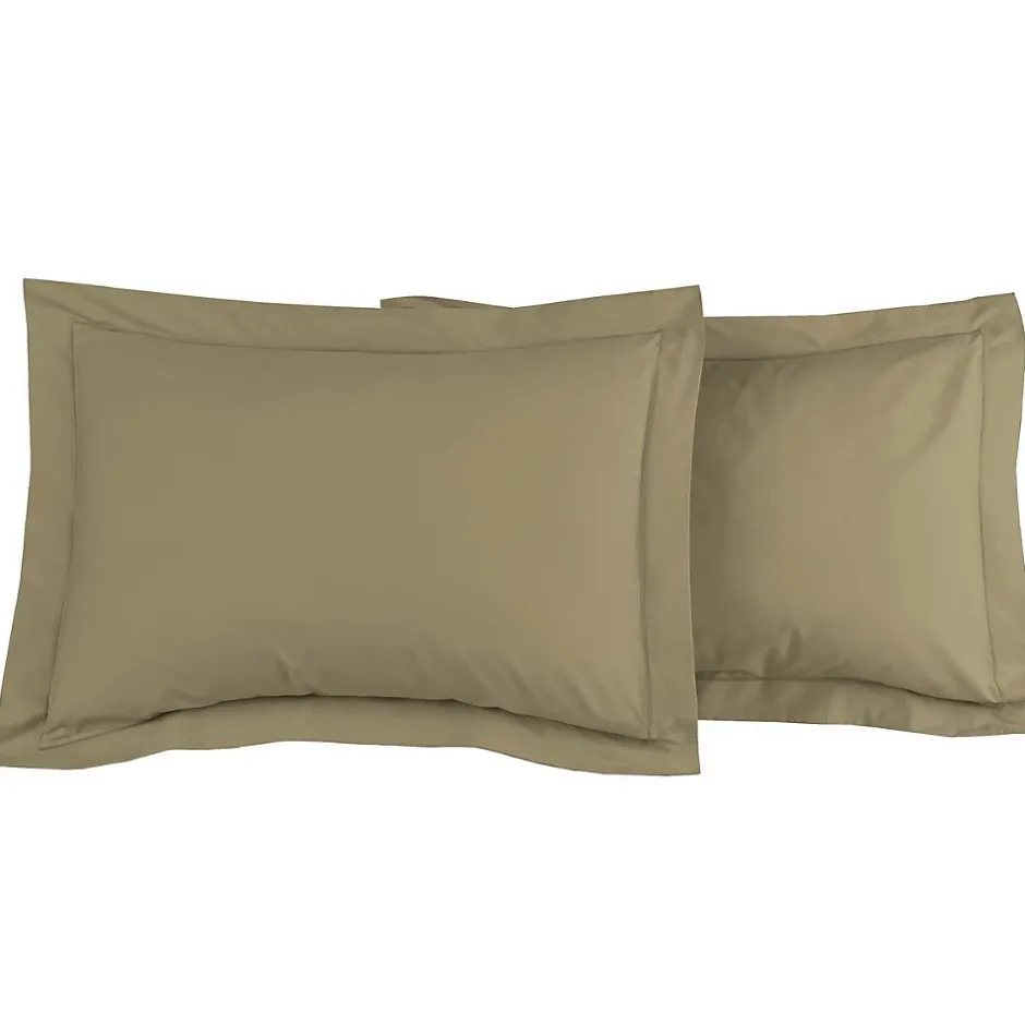 Sensei Maison Lot de 2 taies d'oreiller en percale de coton Taupe 50x70 cm SOFT PERCALE New