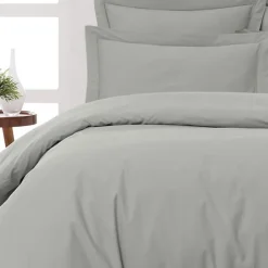 Sensei Maison Lot de 2 taies d'oreiller en percale de coton Gris Perle 50x70 cm SOFT PERCALE Discount