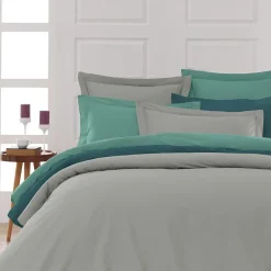 Sensei Maison Lot de 2 taies d'oreiller en percale de coton Gris Perle 50x70 cm SOFT PERCALE Discount