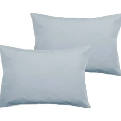 Vent Du Sud Lot de 2 taies d'oreiller percale pur coton peigné longues fibres 80 fils/cm² - Glacier - Lot de 2 taies d'oreiller 50 Hot