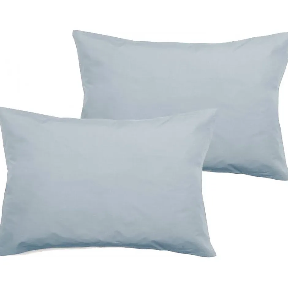 Vent Du Sud Lot de 2 taies d'oreiller percale pur coton peigné longues fibres 80 fils/cm² - Glacier - Lot de 2 taies d'oreiller 50 Hot
