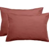 Vent Du Sud Lot de 2 taies d'oreiller percale pur coton peigné longues fibres 80 fils/cm² - Pêche - Lot de 2 taies d'oreiller 50 x Outlet