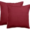 Vent Du Sud Lot de 2 taies d'oreiller percale pur coton peigné longues fibres 80 fils/cm² - Carmin - Lot de 2 taies d'oreiller 65 Best