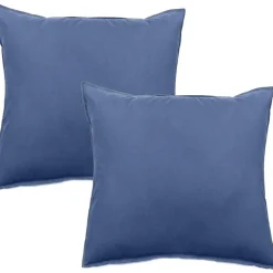 Vent Du Sud Lot de 2 taies d'oreiller Palace pur coton teint lavé 63 fils/cm² - Palace Naturel - Lot de 2 taies d'oreiller 50 x 70