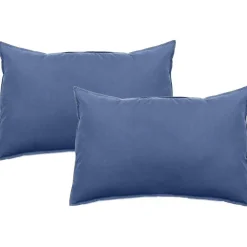 Vent Du Sud Lot de 2 taies d'oreiller Palace pur coton teint lavé 63 fils/cm² - Palace Naturel - Lot de 2 taies d'oreiller 50 x 70