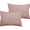 Vent Du Sud Lot de 2 taies d'oreiller percale pur coton peigné longues fibres 80 fils/cm² - Rose - Lot de 2 taies d'oreiller 50 x