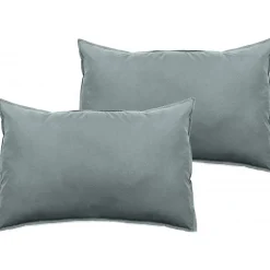 Vent Du Sud Lot de 2 taies d'oreiller Palace pur coton teint lavé 63 fils/cm² - Palace Lichen - Lot de 2 taies d'oreiller 50 x 70 Discount