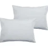 Vent Du Sud Lot de 2 taies d'oreiller percale pur coton peigné longues fibres 80 fils/cm² - Neige - Lot de 2 taies d'oreiller 50 x Clearance