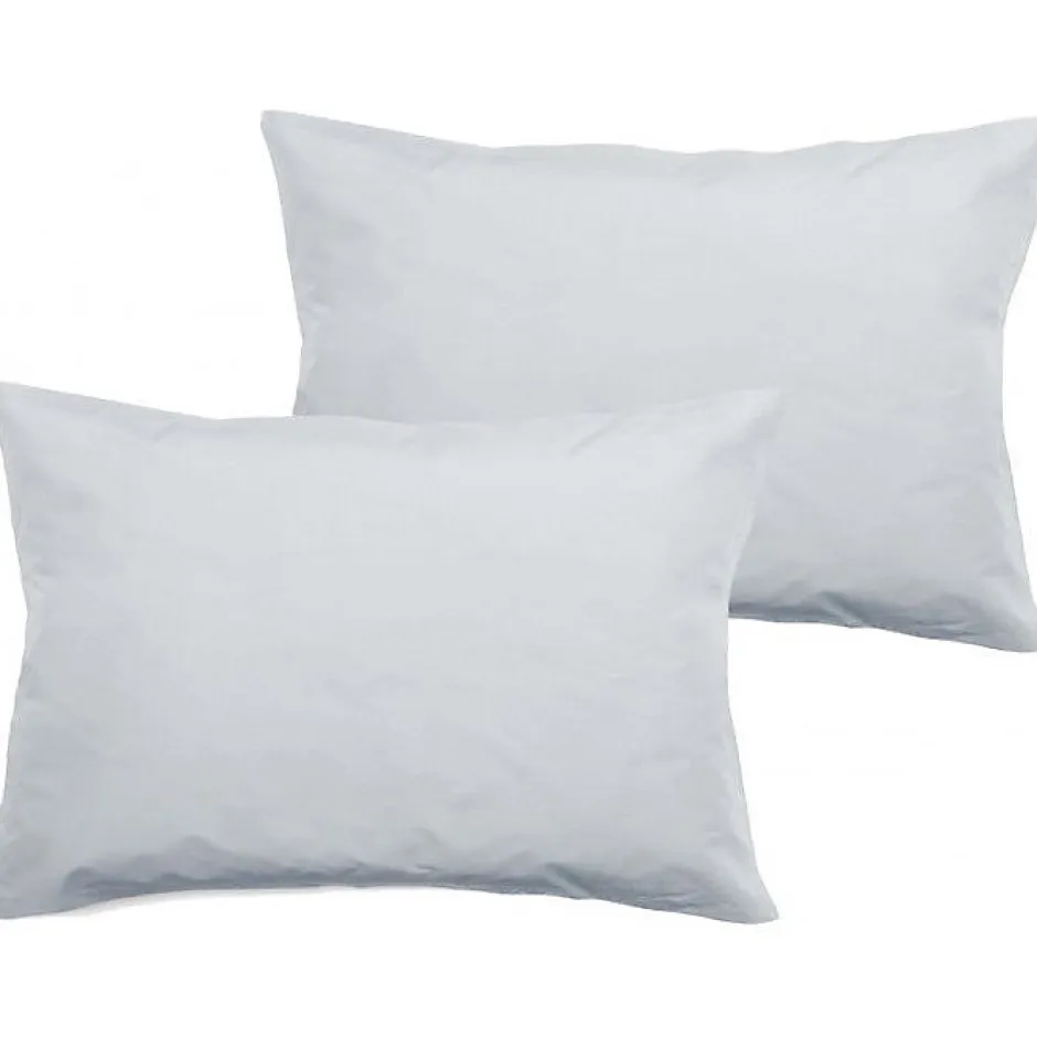 Vent Du Sud Lot de 2 taies d'oreiller percale pur coton peigné longues fibres 80 fils/cm² - Neige - Lot de 2 taies d'oreiller 50 x Clearance