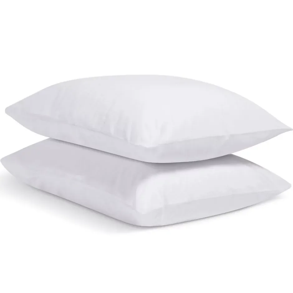 Bleu Calin Lot de 2 Taies d'oreiller unies 65x65cm PERCALE BLANC Online