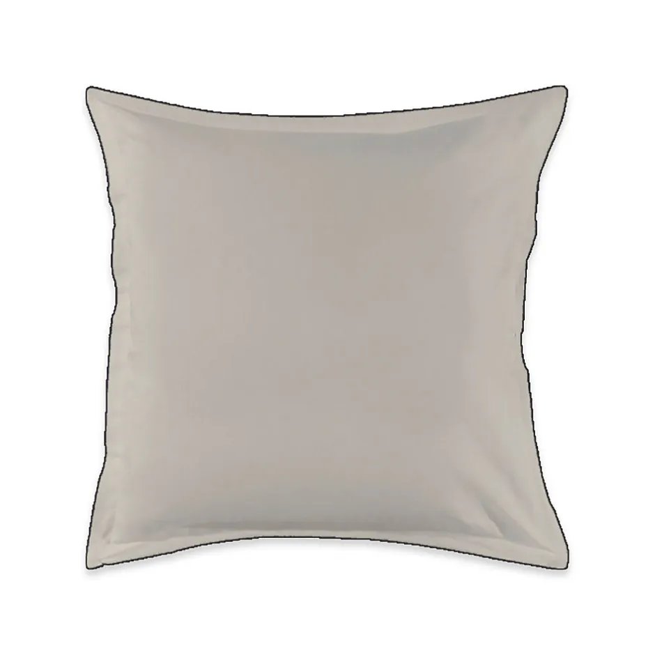 Future Home Lot de 2 taies d'oreiller unies en coton finition bourdon 65x65cm
