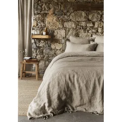 Meubletmoi Lot de 2 taies d'oreillers 50 x 70 cm en lin lavé sable - LUISA Sale