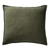 Meubletmoi Lot de 2 taies d'oreillers 60 x 60 cm en lin lavé vert - LUISA