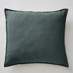 Meubletmoi Lot de 2 taies d'oreillers 60 x 60 cm en lin lavé bleu - LUISA Best