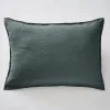 Meubletmoi Lot de 2 taies d'oreillers 50 x 70 cm en lin lavé bleu - LUISA New
