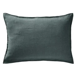 Meubletmoi Lot de 2 taies d'oreillers 50 x 70 cm en lin lavé bleu - LUISA New