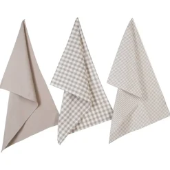 Atmosphera Créateur D'Intérieur Lot de 3 torchons en coton 45x70 - Gris- Atmosphera New