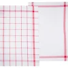 Atmosphera Créateur D'Intérieur Lot de 2 torchons imprimés - coton - rouge et blanc - 45x70 cm - Atmosphera