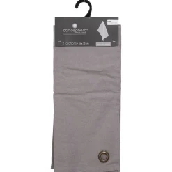 Atmosphera Créateur D'Intérieur Lot de 2 torchons imprimés - coton - gris clair - 45x70 cm - Atmosphera Best