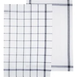 Atmosphera Créateur D'Intérieur Lot de 2 torchons imprimés - coton - bleu - 45x70 cm - Atmosphera Discount