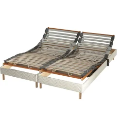 Idliterie Lot sommiers avec réglage fermeté au niveau lombaire 2x70x190 Discount