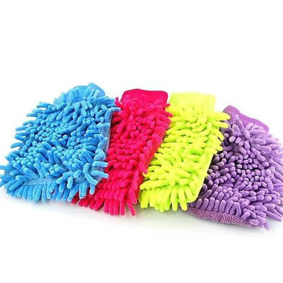 Magneticland Lot spécial de 4 gants Chenille Microfibre multicolores