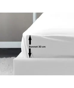 Lovely Home Drap Housse 100% coton 180x200x30 cm blanc Outlet