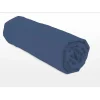 Lovely Home Drap housse - 160 x 200 + 25 cm - 100% coton - Bleu Outlet