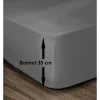 Lovely Home Drap Housse 100% Coton 180x200cm - Bonnet 35cm - Gris foncé Clearance