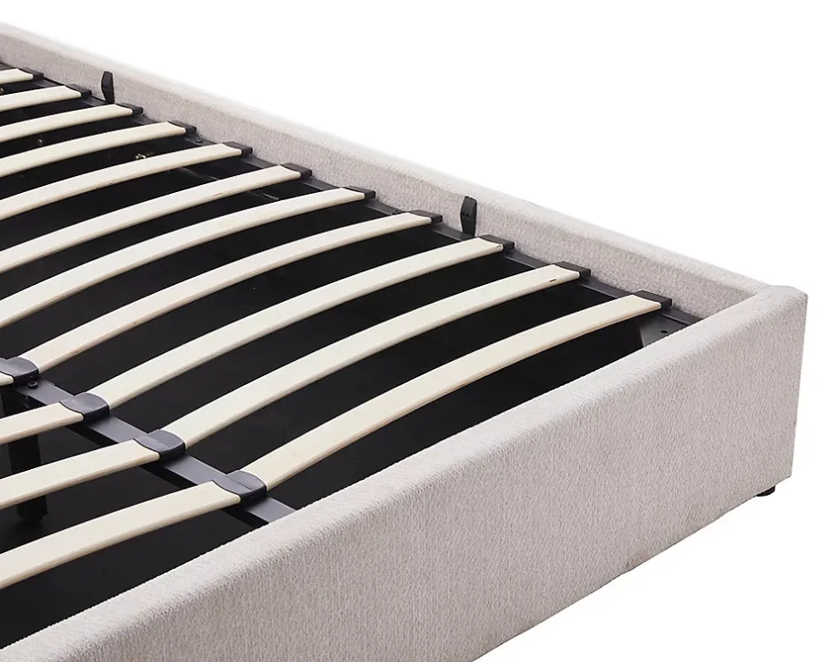 Best Mobilier Lucas - lit coffre - 160x200 cm - en velours texturé - Discount