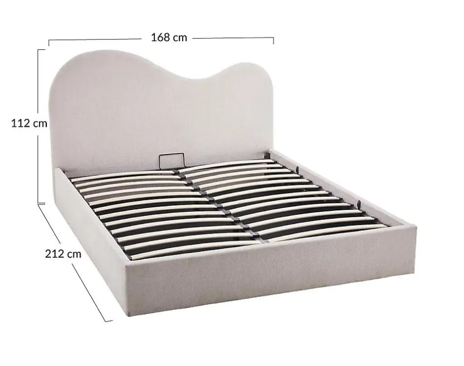 Best Mobilier Lucas - lit coffre - 160x200 cm - en velours texturé - Discount