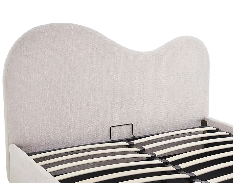 Best Mobilier Lucas - lit coffre - 160x200 cm - en velours texturé - Discount